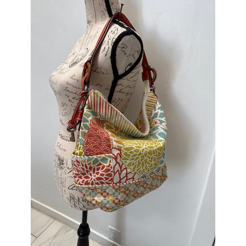 Fossil Kristy I Print Multicolor Canvas Leather S… - image 2